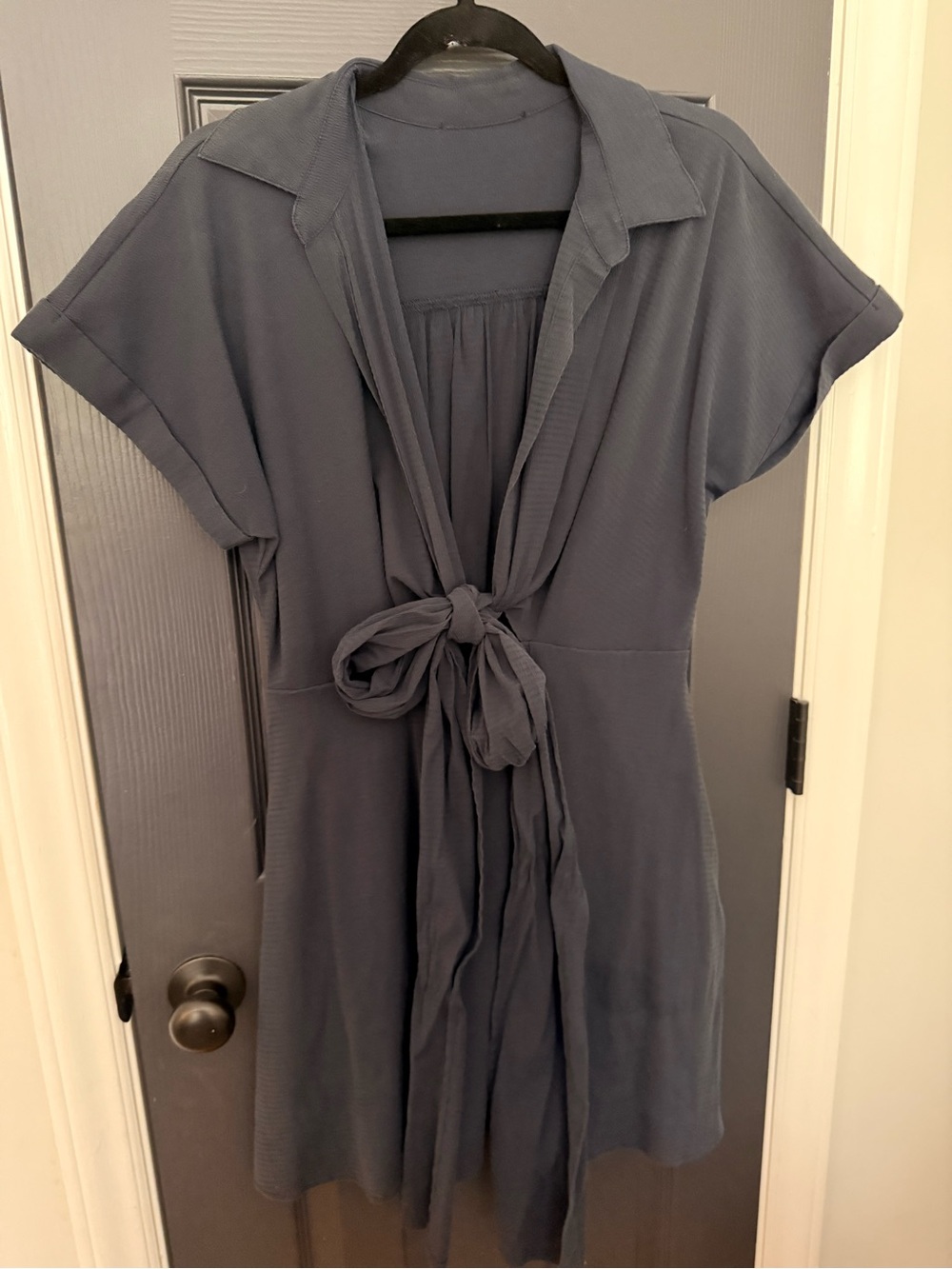 Lulu's | Navy Blue Tie-Front Mini Dress